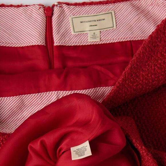 Moulinette Soeurs Pencil Skirt 6 Tweed Classic Boucle Wool Retro Valentines Day - Picture 6 of 9